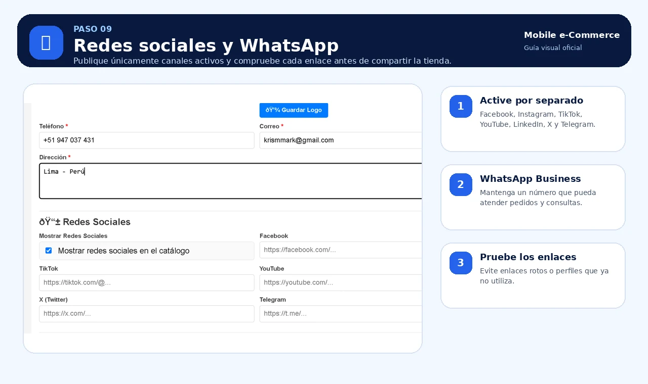 Redes sociales y WhatsApp